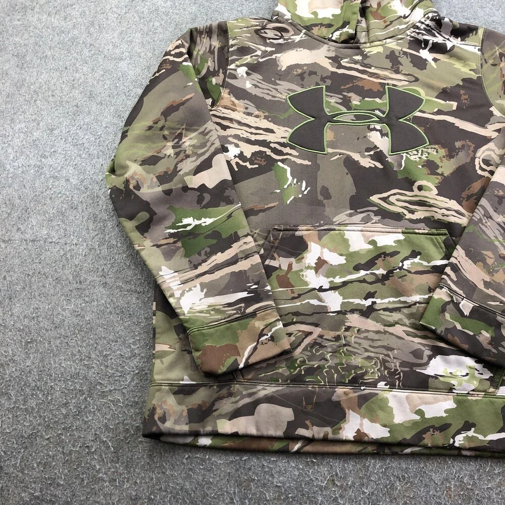 Under Armour Hoodie Youth Large 14-16 Camo Pullover Fleece Kangaroo Pocket Logo